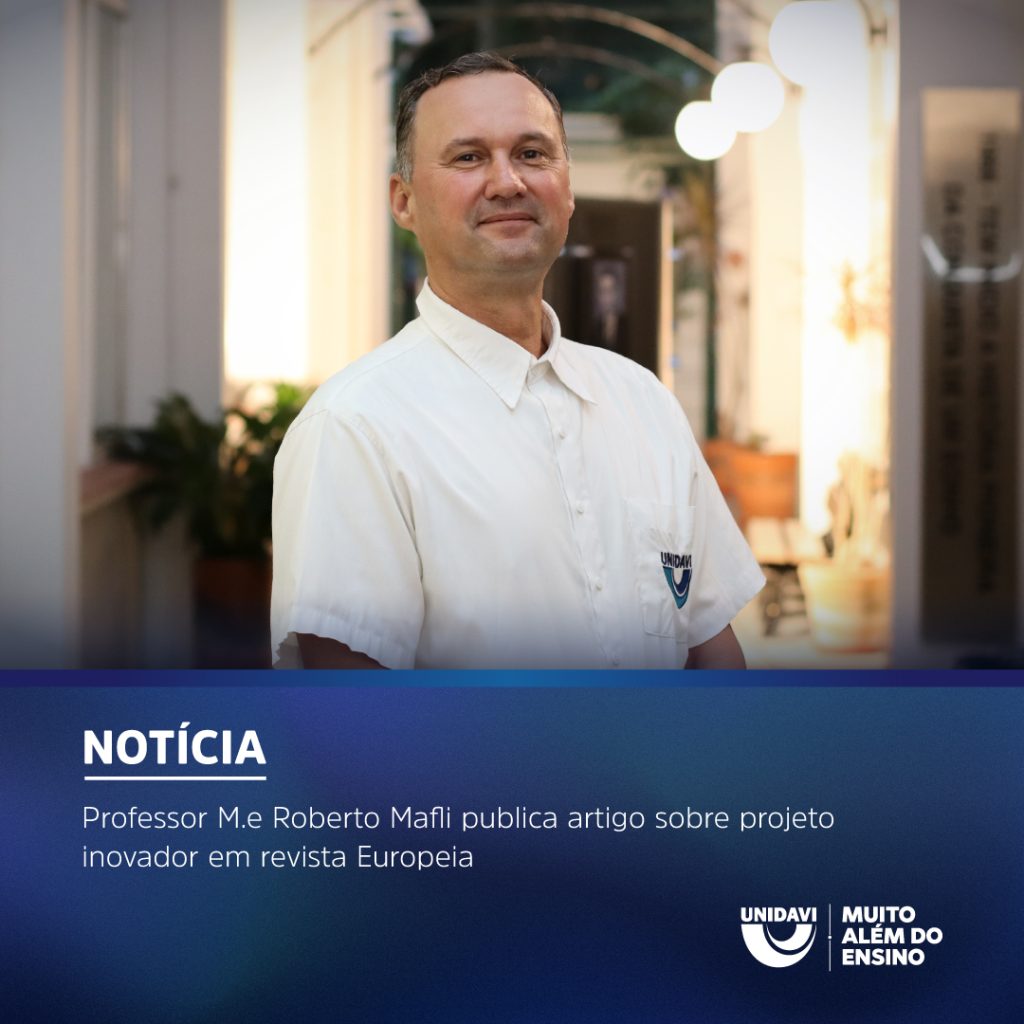 Professor M.e Roberto Mafli publica artigo sobre projeto inovador em revista Europeia