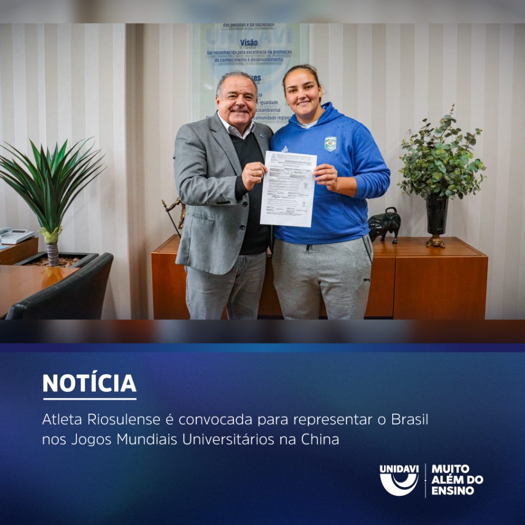 Atleta Riosulense é convocada para representar o Brasil nos Jogos Mundiais Universitários na China