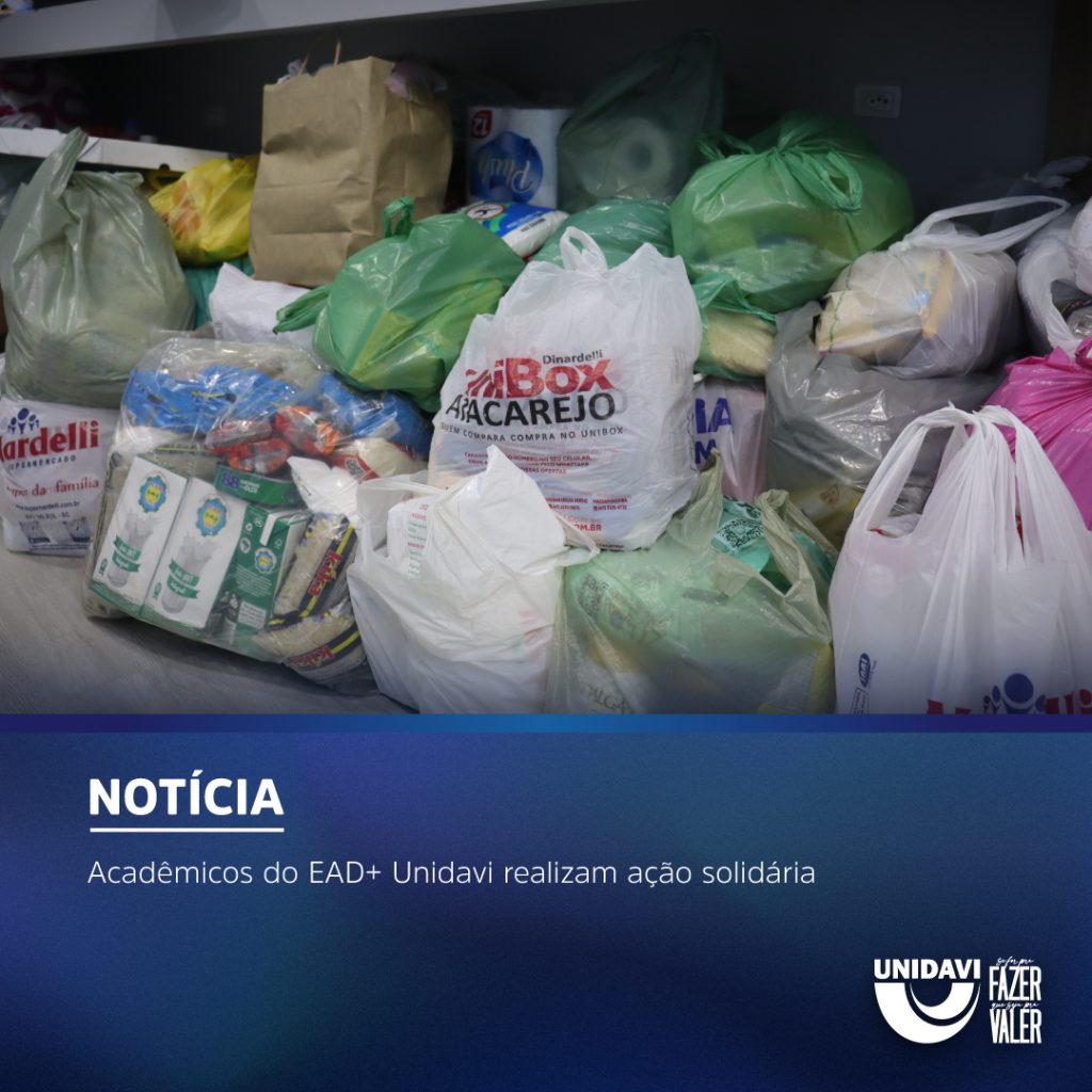 Acadêmicos do EAD+ Unidavi realizam ação solidária