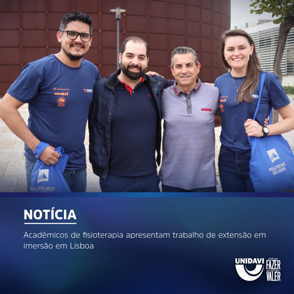 Acadêmicos de fisioterapia apresentam trabalho de extensão em imersão em Lisboa