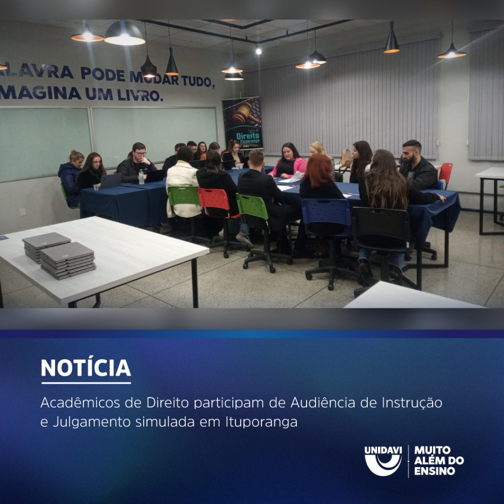 Acadêmicos de Direito participam de Audiência de Instrução e Julgamento simulada em Ituporanga