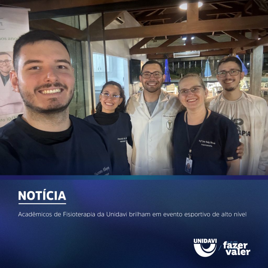 Acadêmicos de Fisioterapia da Unidavi brilham em evento esportivo de alto nível