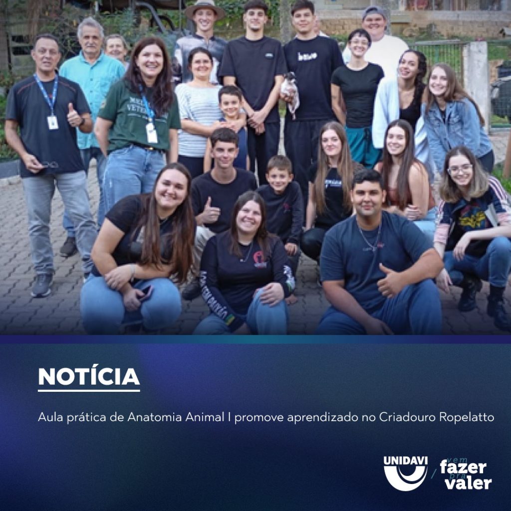 Aula prática de Anatomia Animal I promove aprendizado no Criadouro Ropelatto