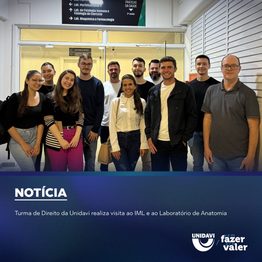 Turma de Direito da Unidavi realiza visita ao IML e ao Laboratório de Anatomia
