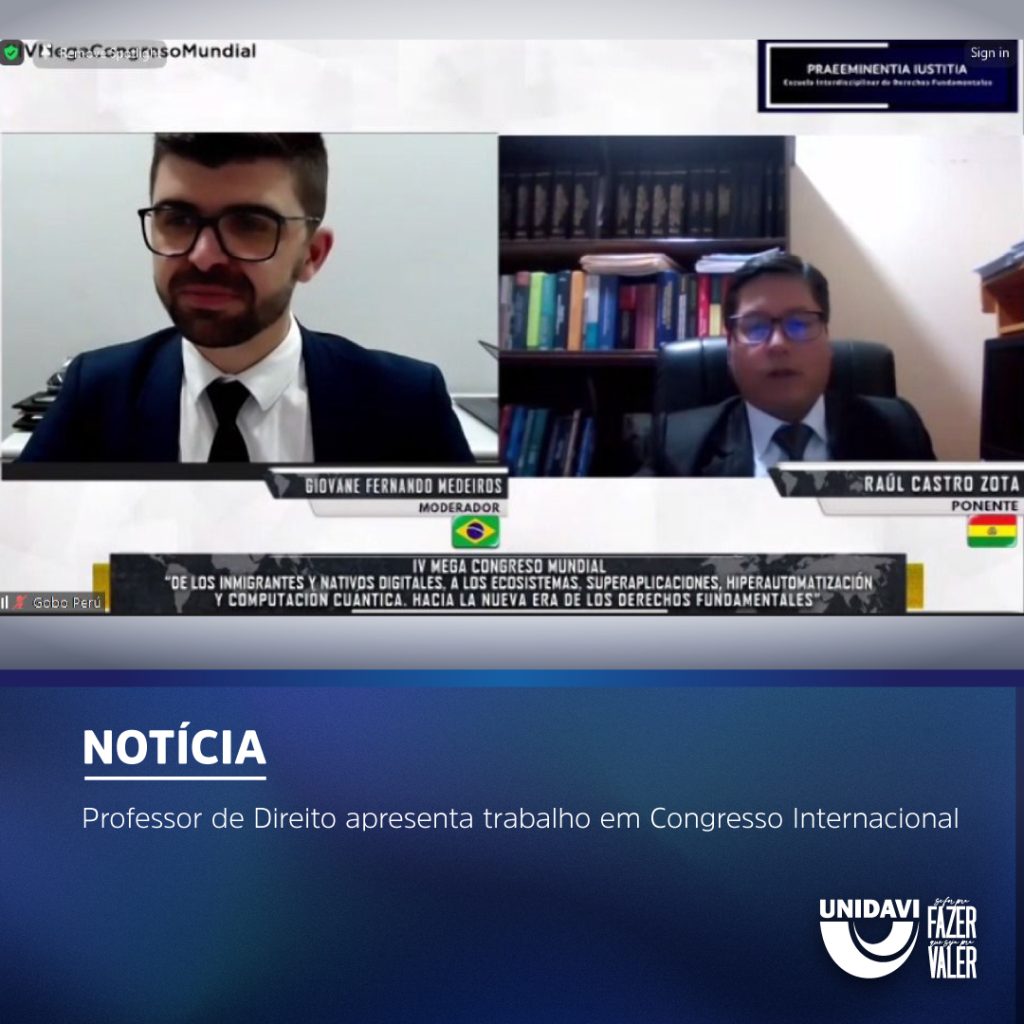 Professor de Direito apresenta trabalho em Congresso Internacional