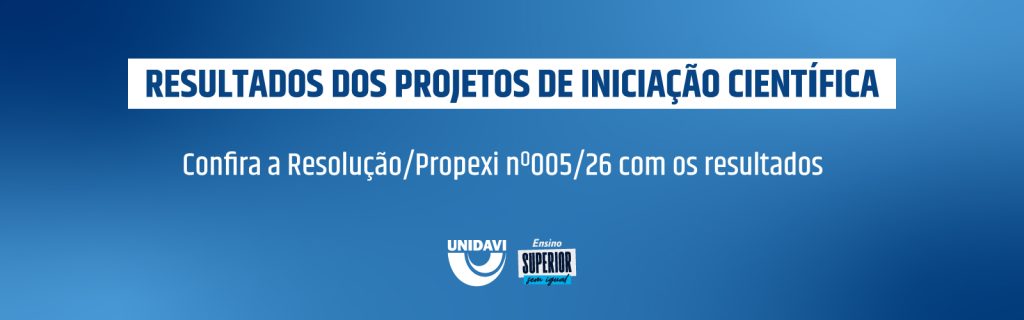 Resultado dos Projetos de Iniciação Científica