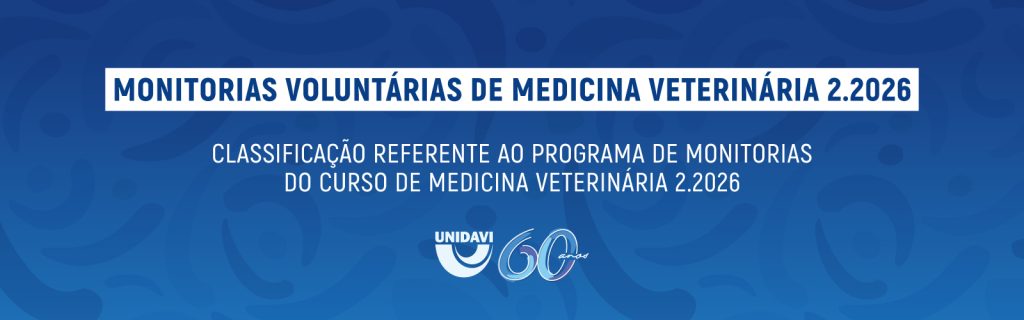 Resultado Monitorias Voluntárias do curso de Medicina Veterinária semestre 2.2026